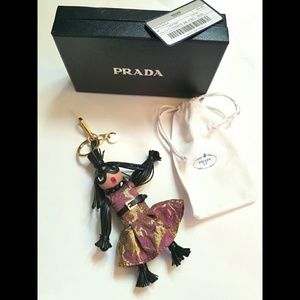SOLD Rare PRADA fringe doll bag charm keychain